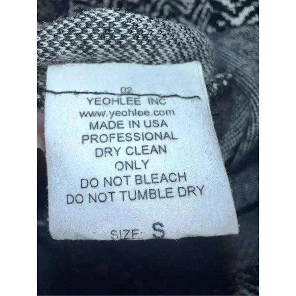 Yeohlee sweater size s black & white V Neck Long Sleeve Monochrome Emo - Picture 4 of 6